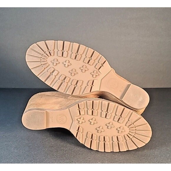 Michael Kors Thea Women Caramel Brown Suede Leather Wedge Chelsea Ankle Boot 8.5 - Picture 8 of 12